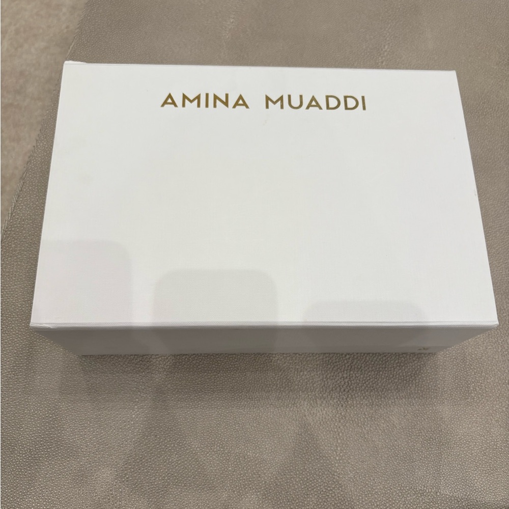 AMINA MUADDI Lily crystal flower leather slide sandals - Picture 6 of 8